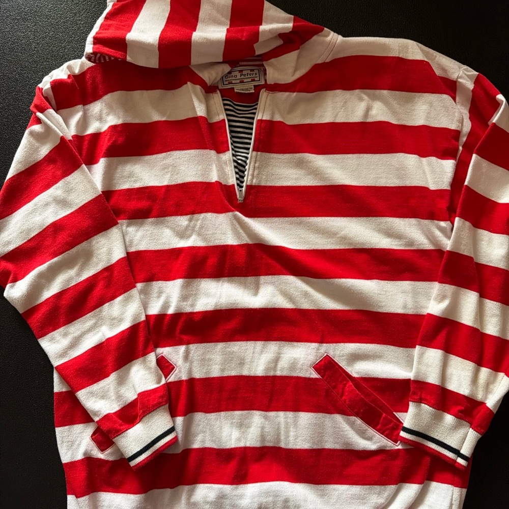 Bold Striped Women's Hoodie tunic Vintage